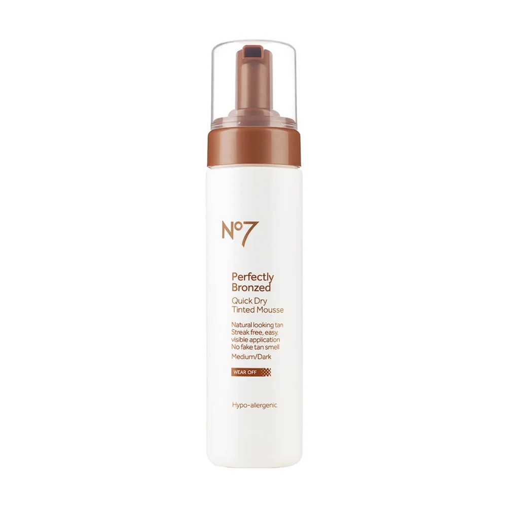 No7 Perfectly Bronzed Quick Dry Tinted Mousse 200ml - Medium/Dark Image 1