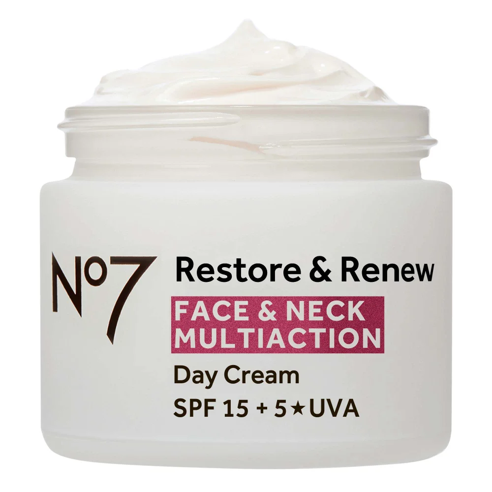 No7 Restore & Renew Face & Neck MULTI ACTION Day Cream 50ml Image 1