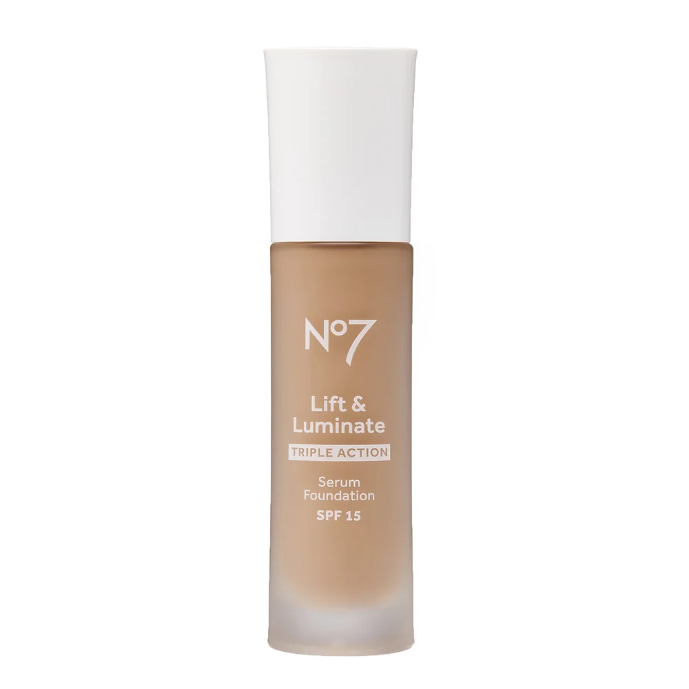 No7 Lift & Luminate TRIPLE ACTION Serum Foundation SPF15 30ml - Sepia 400W Image 1