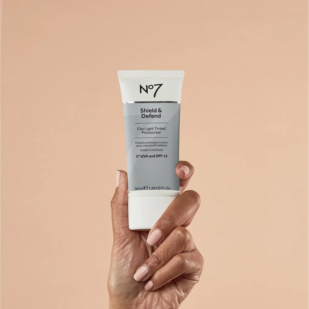 No7 Shield & Defend City Light Tinted Moisturiser Medium 50ml Image 1
