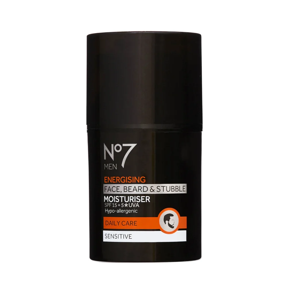 No7 Men Energising Face, Beard & Stubble Moisturiser SPF15 50ml Image 1