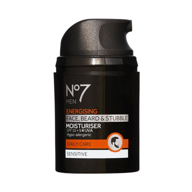 No7 Men Energising Face, Beard & Stubble Moisturiser SPF15 50ml