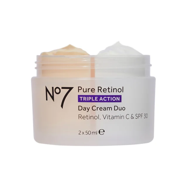 No7 Pure Retinol, Vitamin C & SPF30 Day Cream Duo, 2 x 50 ml
