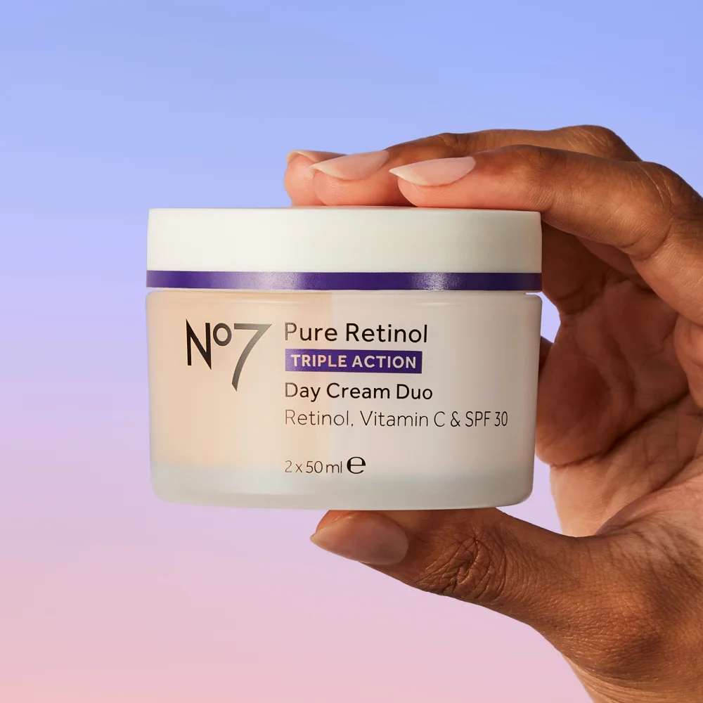 No7 Pure Retinol, Vitamin C & SPF30 Day Cream Duo, 2 x 50 ml Image 1