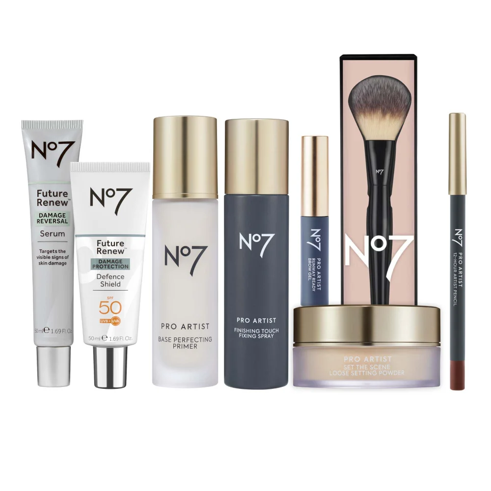 No7 Pro Artist Essentials Collection 8 Piece Bundle Noisette Brown Image 1