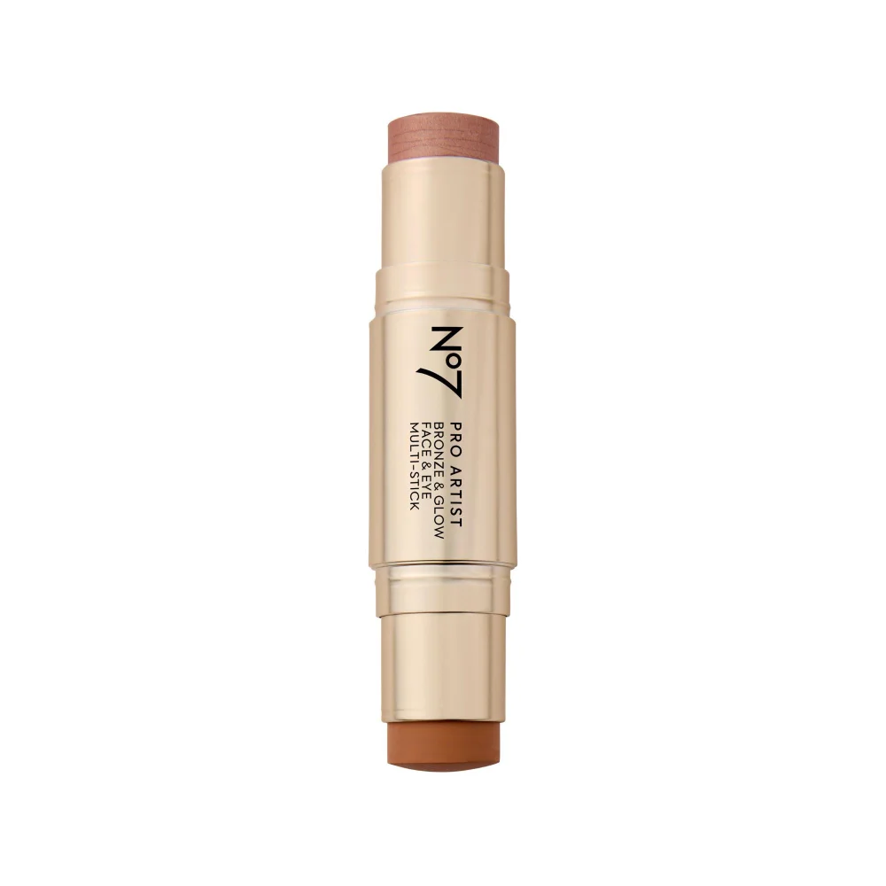 No7 Pro Artist Bronze & Glow Multistick 10.6g - Light Bronze & Champagne Glow Image 1