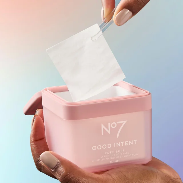 No7 GOOD INTENT Pore Buff Clarifying Acid Pads 80 Pads