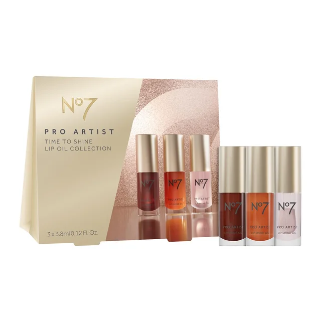 No7 Pro Artist Time to Shine Lip Oil Collection