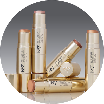 Pro Artist Bronze & Glow Multisticks on a grey background