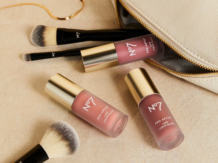 No7 Pro Artist Liquid Brushes in a makeup bag