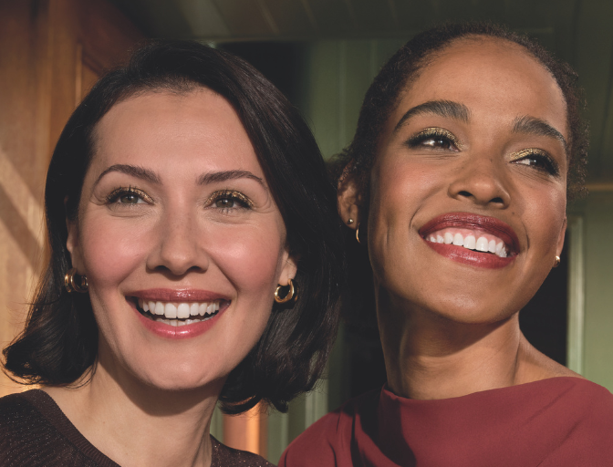 Image of two women wearing the Pro Artist makeup range