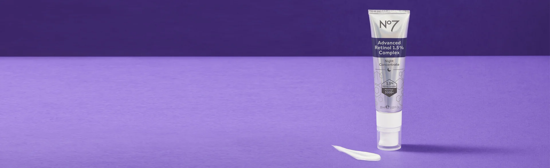 Transform Your Skin Like Never Before. It’s here: No7’s new Advanced Retinol 1.5% Complex Night Concentrate, a groundbreaking treatment that will revolutionize your skincare regimen.